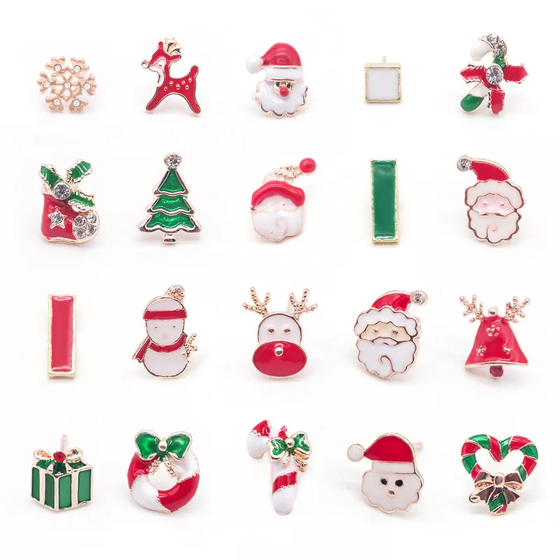 

VSnow Christmas Snowflake Elk Santa Claus Pearl Dangle Earring for Women Exquisite Snowman Rhinestone Star Earring Jewelry