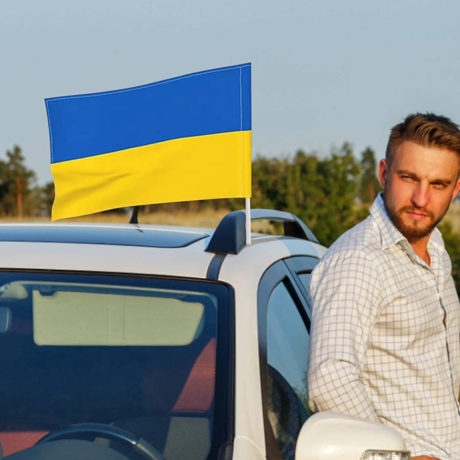 12x18 Inch Car Flags Ukraine National Flag Polyester Window Clip Blue Yellow ua ukr flag Promotion Flying Decoration |