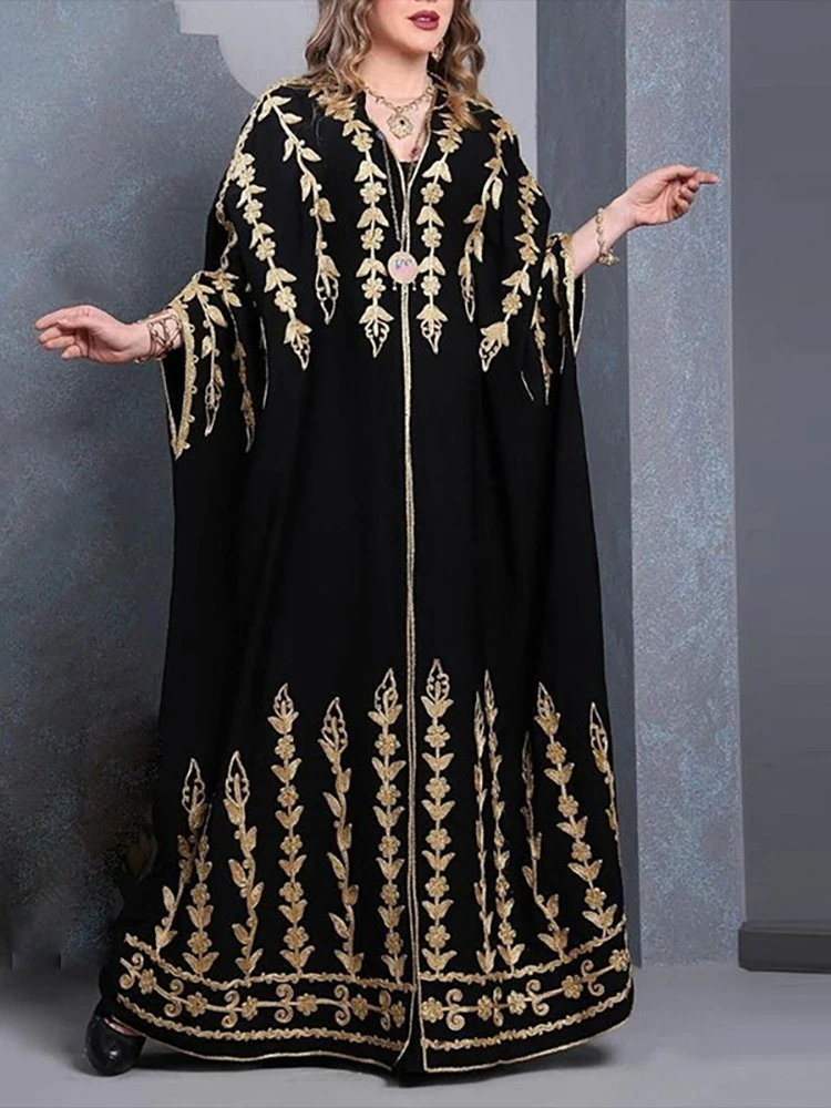 

Black Print Beach Cover-up 2023 Robe De Plage Loose Bohemian Dress Tunic For Beach Sarong Swimsuit Cover Up Maxi Dress