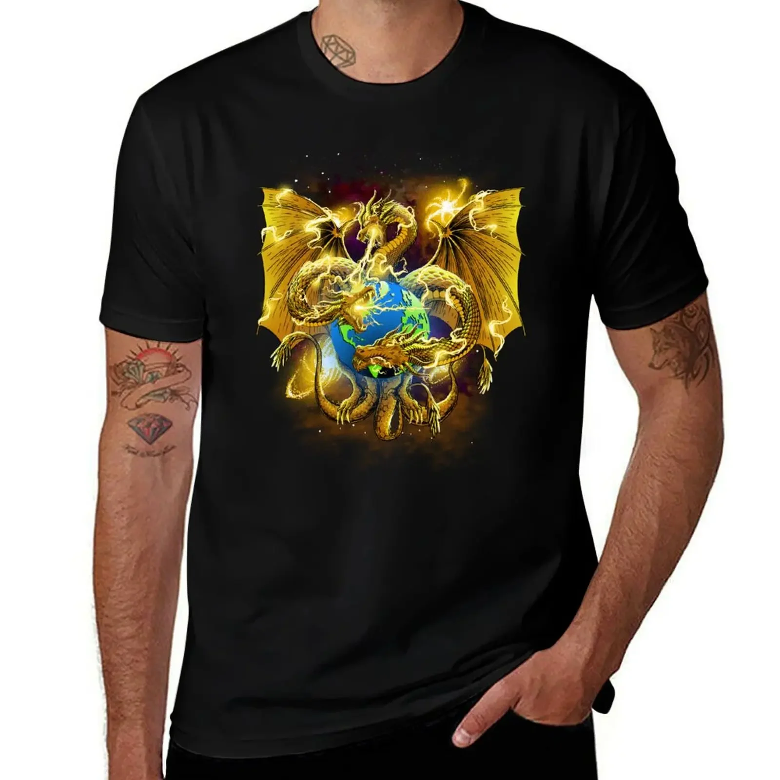 Фото Футболка King Ghidorah, футболки с рисунком, летняя рубашка большого размера, набор футболок для мужчин №1