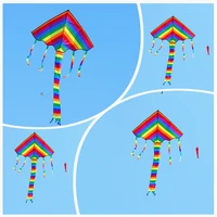 free shipping 10pcslot large rainbow kite kids kite line outdoor flying toy craft dragon kite windsocks cometa fish kite