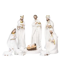 9pcs jesus sculpted hand painted nativity figures muslim christianity ornaments for home nativity scene christmas gift