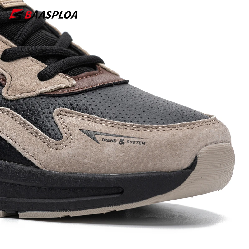 Autumn Men's Leather Running Shoes Comfortable Fashion Casual Sneaker Lightweight Water Proof Male Shoes Baasploa 2022 New