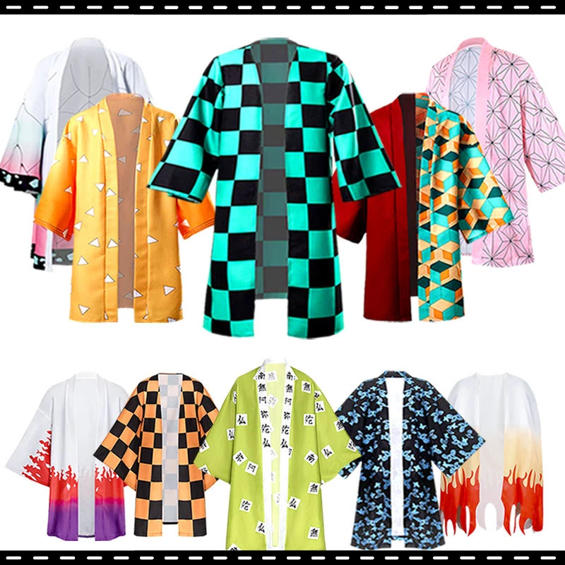 

Новый костюм для косплея из аниме «рассекающий демонов», японское кимоно, пальто для взрослых Kimetsu No Yaiba, 3D-печать, искусственная накидка на Х...