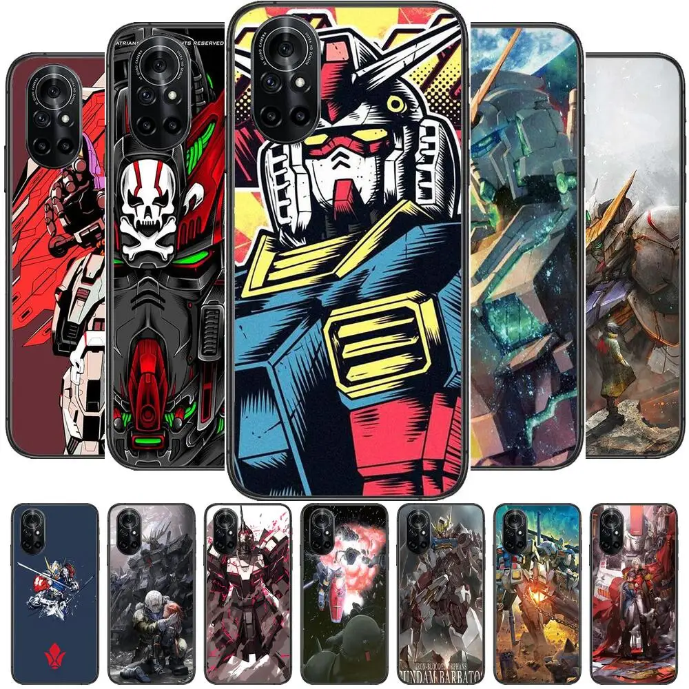 

GUNDAM Cartoon Clear Phone Case For Huawei Honor 20 10 9 8A 7 5T X Pro Lite 5G Black Etui Coque Hoesjes Comic Fash design