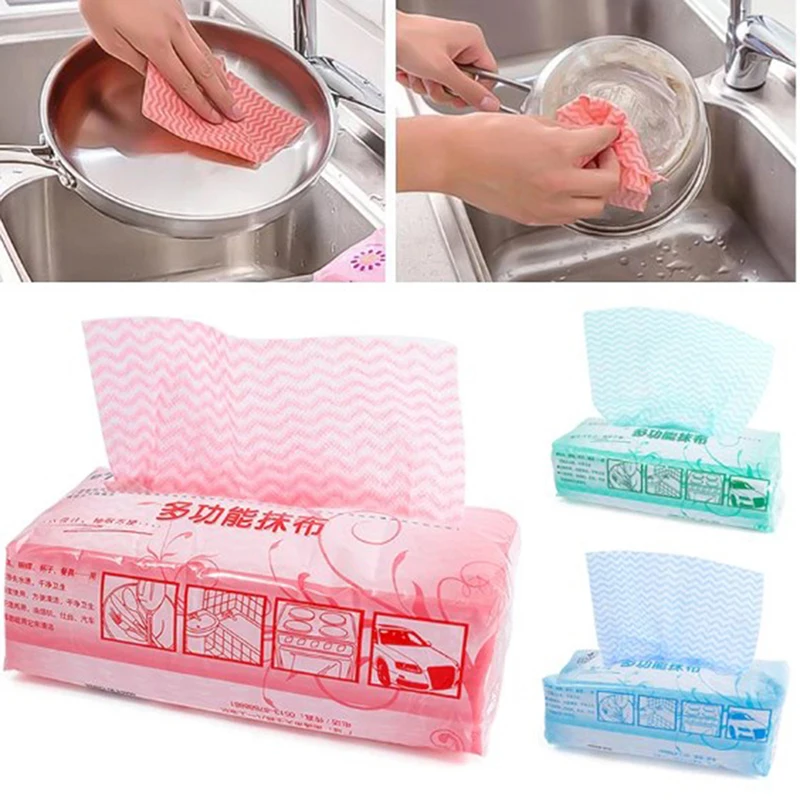 

80pcs/pack Removable Dish Washing Cloth Kitchen Towels Dishcloth Non-woven Fabric Household Cleaning Cloth Disposable Wipes