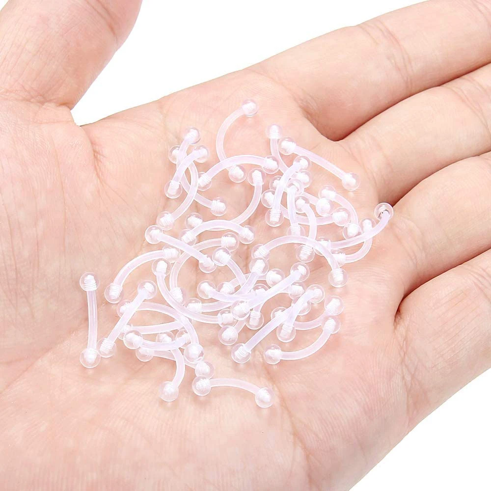 Серьги-подковы для носа прозрачные кольцо имитации хрящевой перегородки