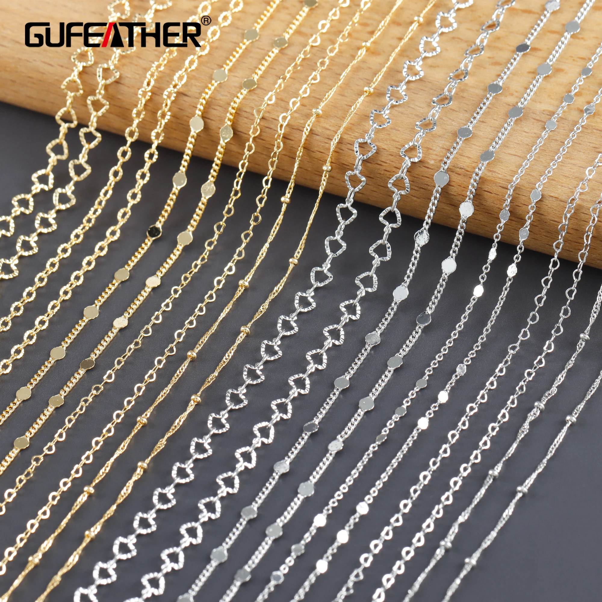 GUFEATHER C276,thin chain,18k gold rhodium plated,copper,pass REACH,nickel free,jewelry making,diy bracelet necklace,1m/lot