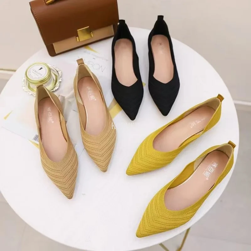 

Женские туфли с острым носком, летние туфли на плоской подошве, удобные повседневные туфли, Размеры 35-43, 2023