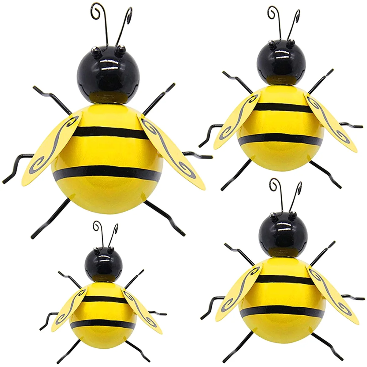 

Набор из 4 металлических Шмелей, настенные украшения для сада, миниатюрные садовые аксессуары