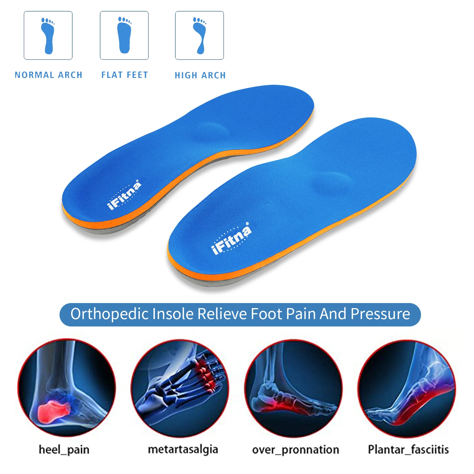 Flat Feet Arch Support Orthopedic Insoles Sneakers Sole Women Plantar Fasciitis Heel Pain Men Orthotic Insoles Shoe Inserts Pad
