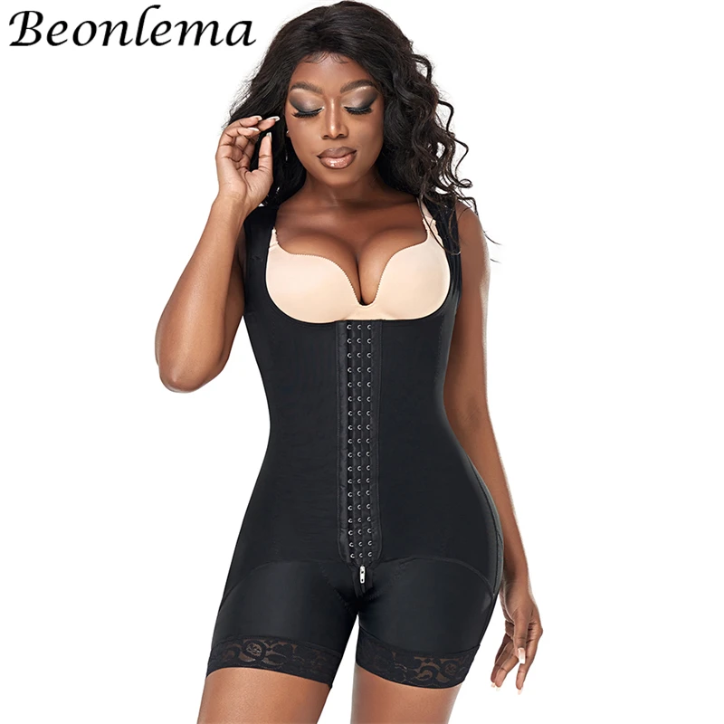 Stage 2 Body Shaper Columbian Fajas Shapewear Tummy Control Bodysuit Waist Trainer Butt Lifter BBL Compression Zipper Crotch