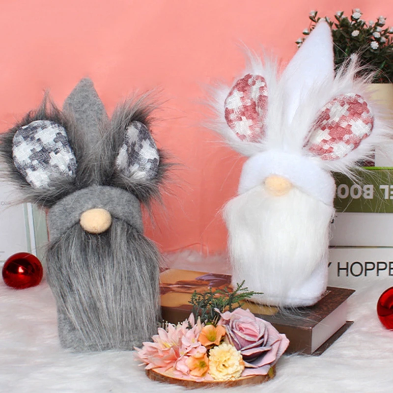 

Easter Gnomes Big Ear Bunny Decoration Dwarf Faceless Doll Plush Rabbit Doll Home Party Decorations Kids Toys