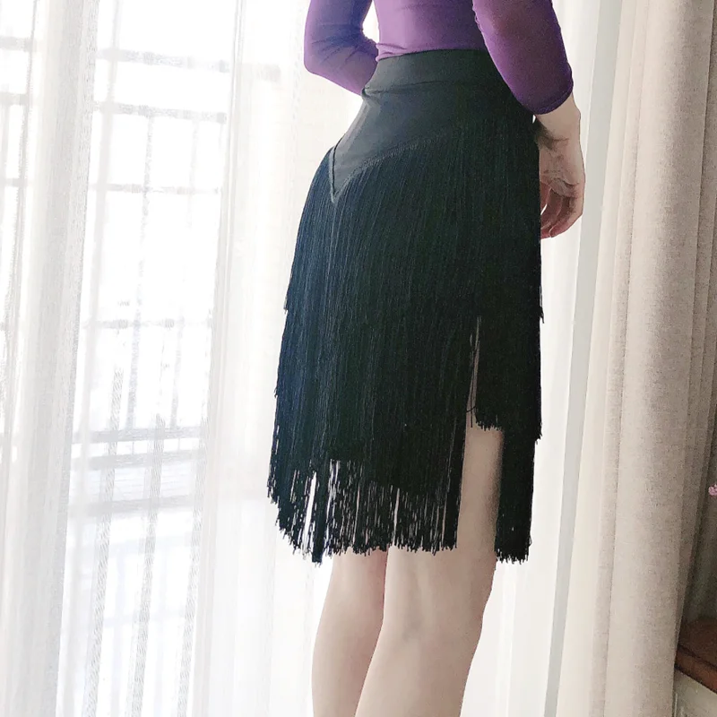 Юбка для латиноамериканских танцев Женская юбка с бахромой взрослых новая