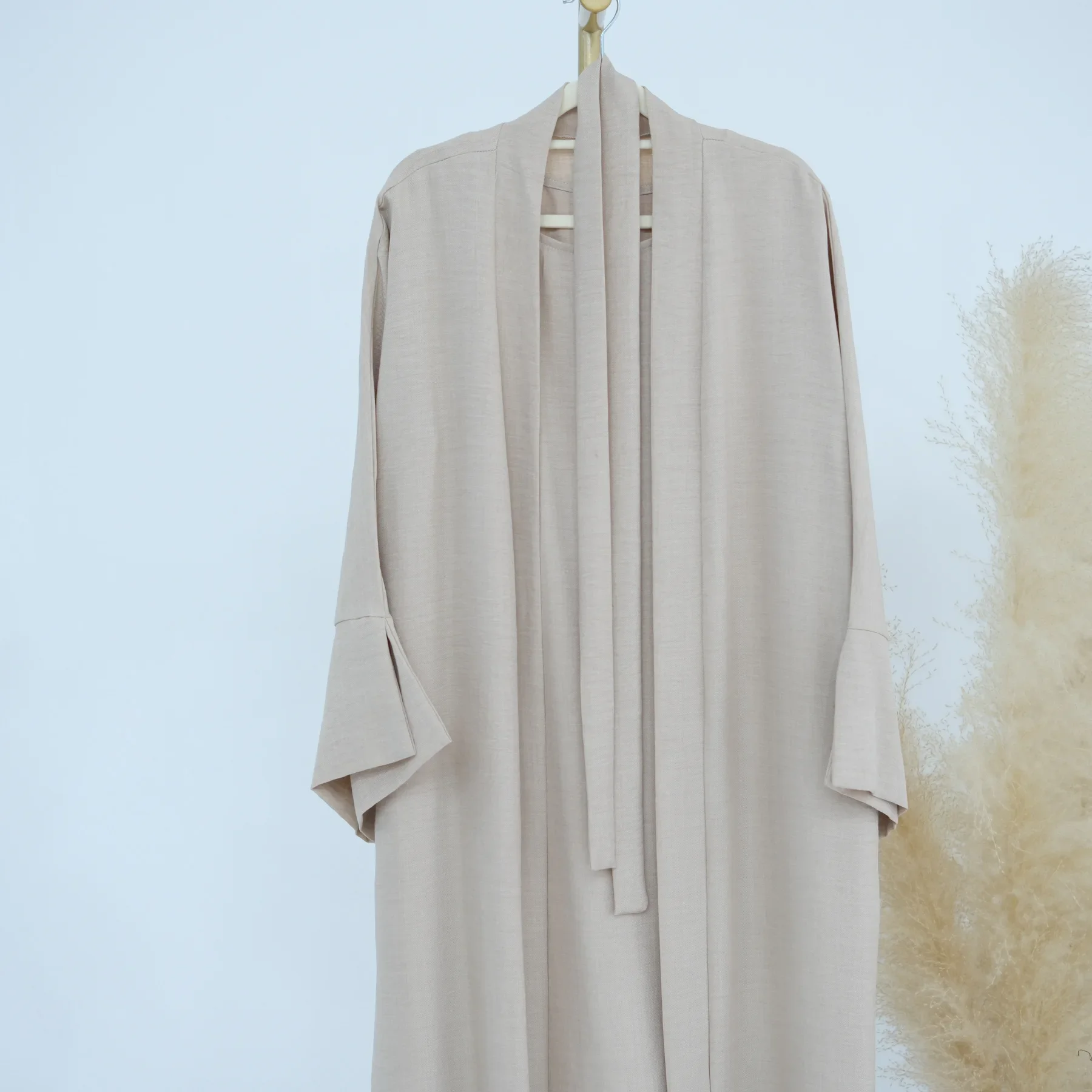 UNI женский открытый кафтан с Абая Дубай Турция комплект из 2 предметов