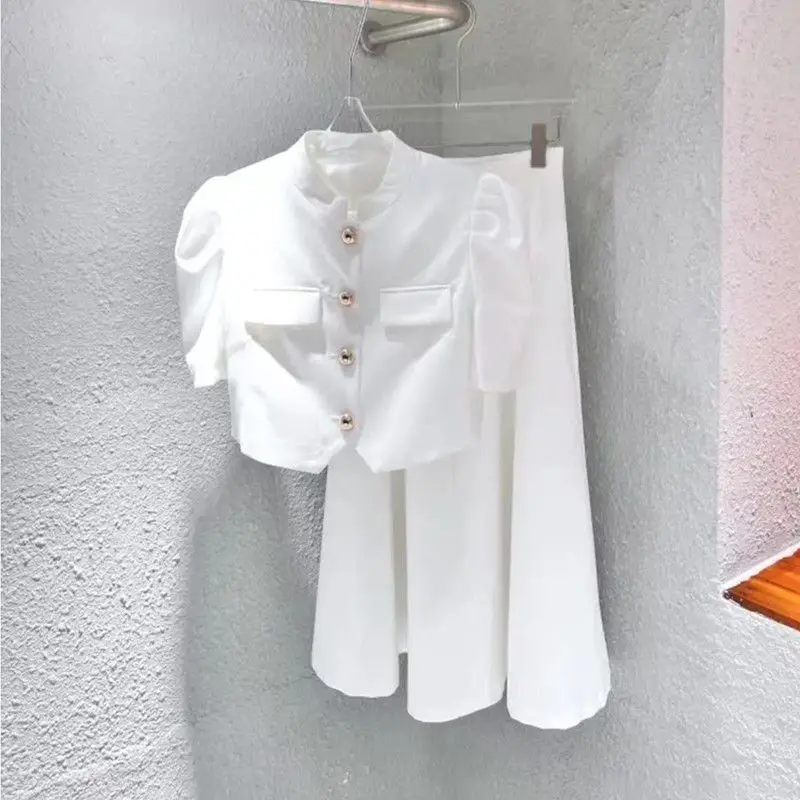 2023 Summer New Slim Fit Jacket Blazer Half Skirt Two Piece Elegant Women's Dress Set Office Business Set Outfits