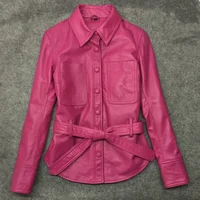 GU.SEEMIO Women‘s Genuine Leather Jacket Spring Sheepskin Coat Female Real Leather Clothing Free Shipping Good Quality Factory