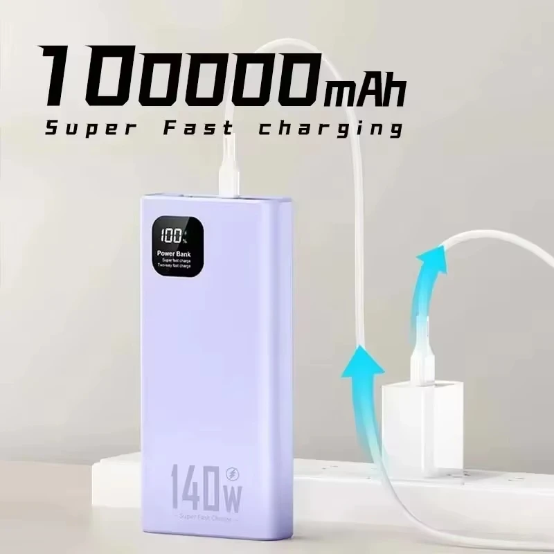 Фото Портативное зарядное устройство Lenovo 500000 мАч, 140 Вт PD, 22,5 Вт, большой емкости, супербыстрая зарядка для iPhone, Samsung, Huawei №2