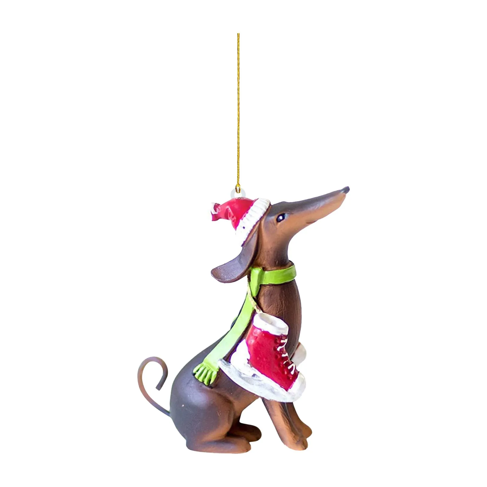 

Hot Sale Acrylic Funny Dachshund Christmas Tree Pendants Hanging Room Decor Party Supplies Christmas Decoration Holiday 2023