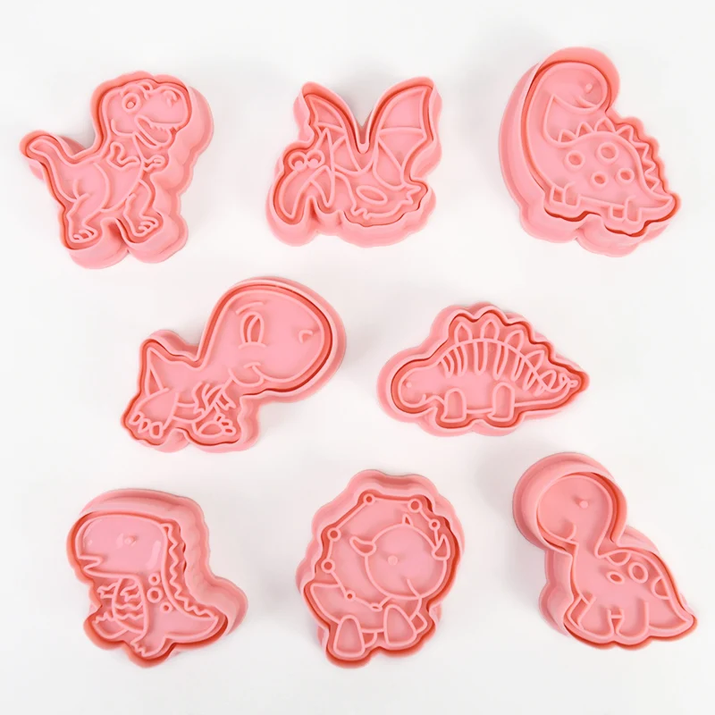 8 шт./компл. 3D Динозавр бисквит тиснение помадка форма для печенья резак штамп