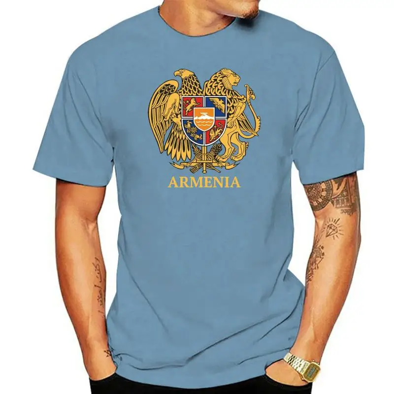 

Simple Short-Sleeved Cotton T-Shirt Armenia Coat of Arms Nationality Pride T-shirt Tshirt Tee O-Neck T Shirt Men