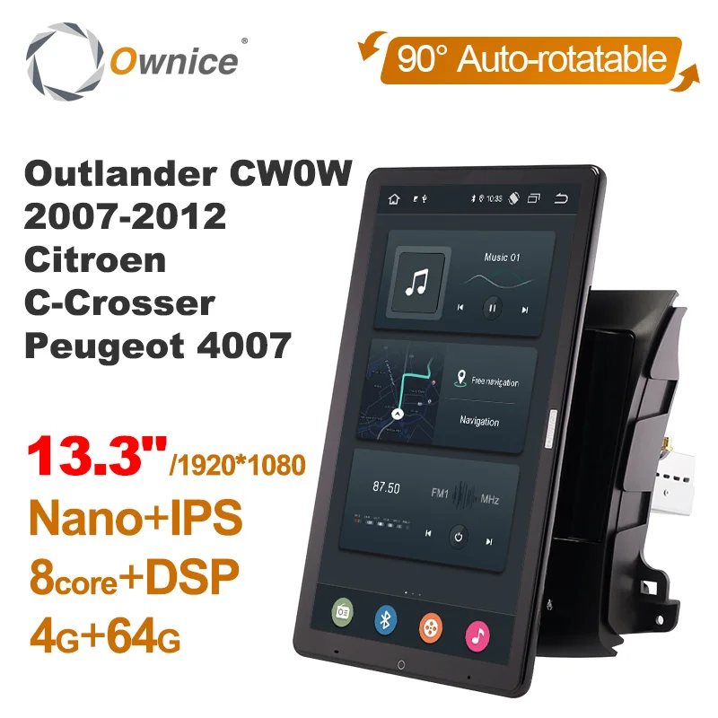 

Android 10.0 Ownice Car Radio for Mitsubishi Outlander CW0W 2007-2012 Citroen C-Crosser Peugeot 4007 Car Auto HDMI 1920*1080