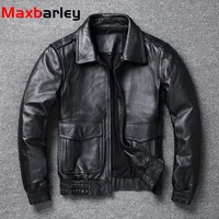 maxbarley 2022 new plus size 8xl mens winter leather jacket men classic a2 cowhide coat genuine leather jacket quality