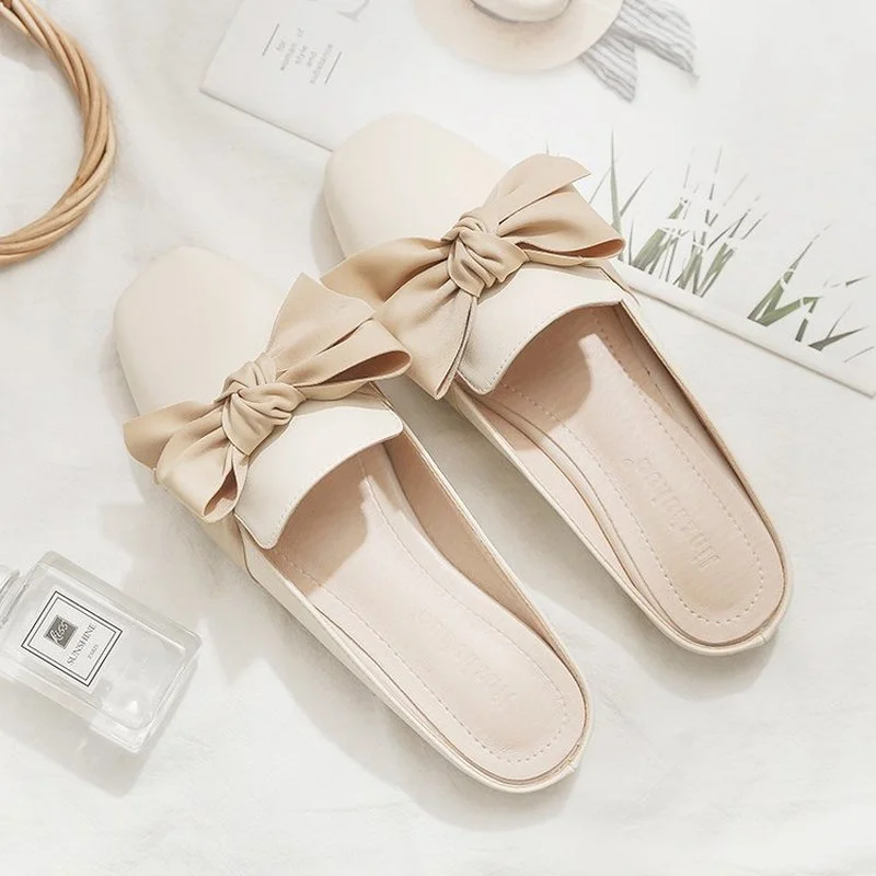 

2022 New Comfort Ladies Cute Beige Round Toe Spring Flat Shoes Ladies Casual Summer Flat Sandals Ladies Plus Size Flat Shoes