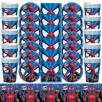 spiderman party supplies disposable plates napkins cup tablecloth set tableware for baby shower kids birthday party decoration