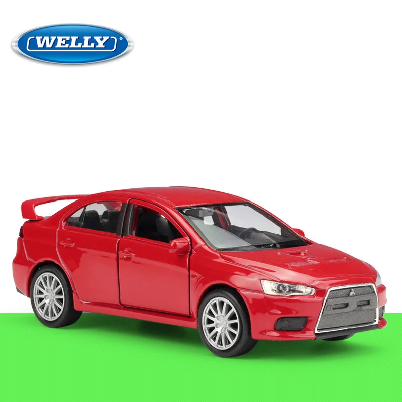 

WELLY 1:36 Mitsubishi Evolution X Simulation Toy Vehicles Model Alloy Children Pull Back Toys Collection Gift Car Kids