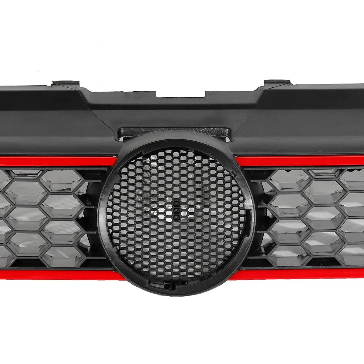 Передний бампер автомобиля решётка решётка в стиле GTI с центральным гексагональным узором для Volkswagen VW Polo 6R 2009-2014 оформление.