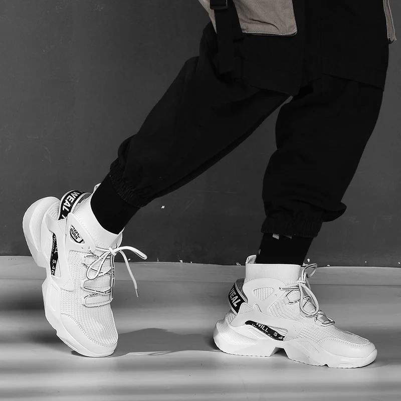 STRONGSHEN Men Running Shoes High-top Socks Chunky Sneakers Athletic Sports Shoes Breathable Jogging Trainers Chaussure Homme