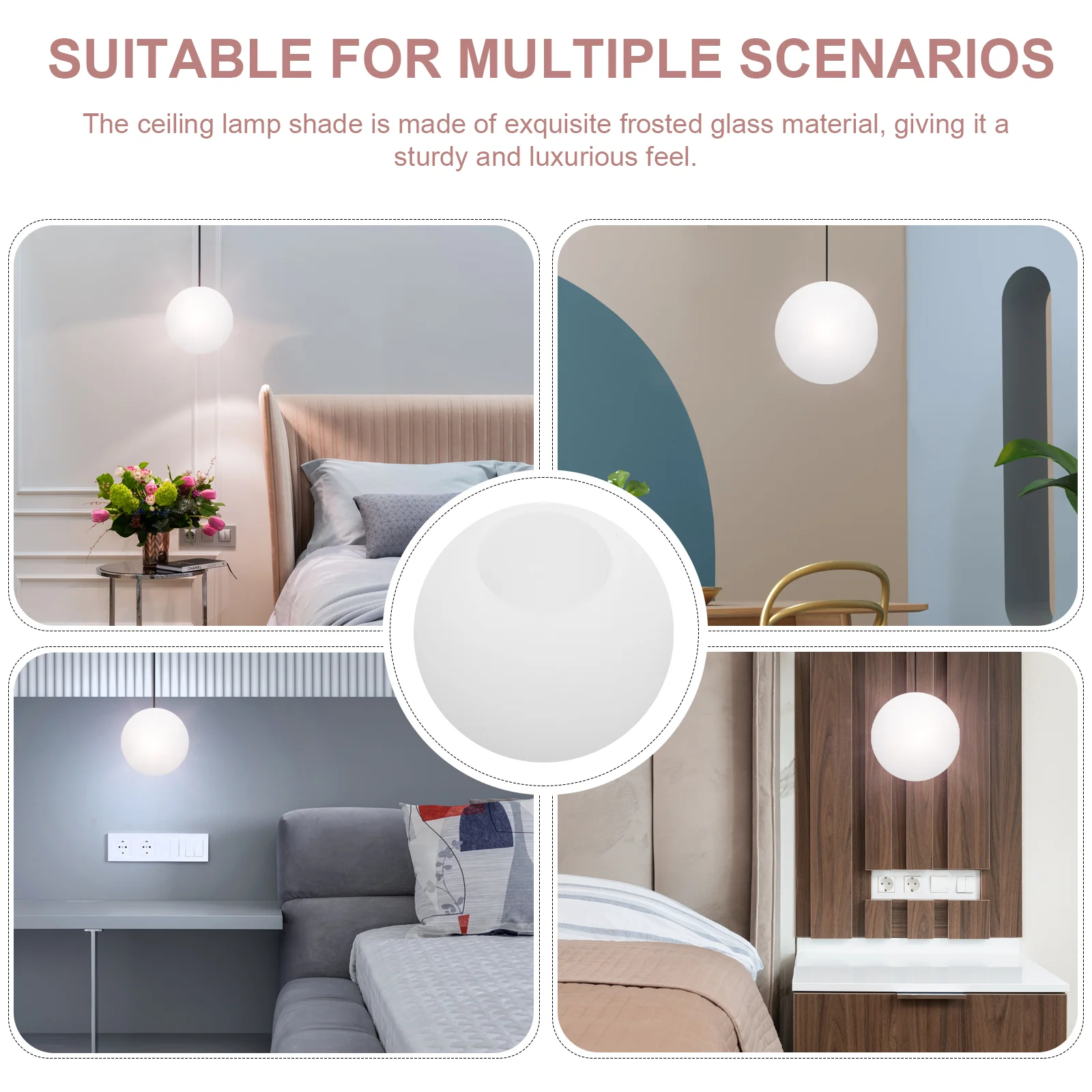 

Lampshade Milky White Ball Chandeliers Globe Replacement Glass Shades Pendant Lights