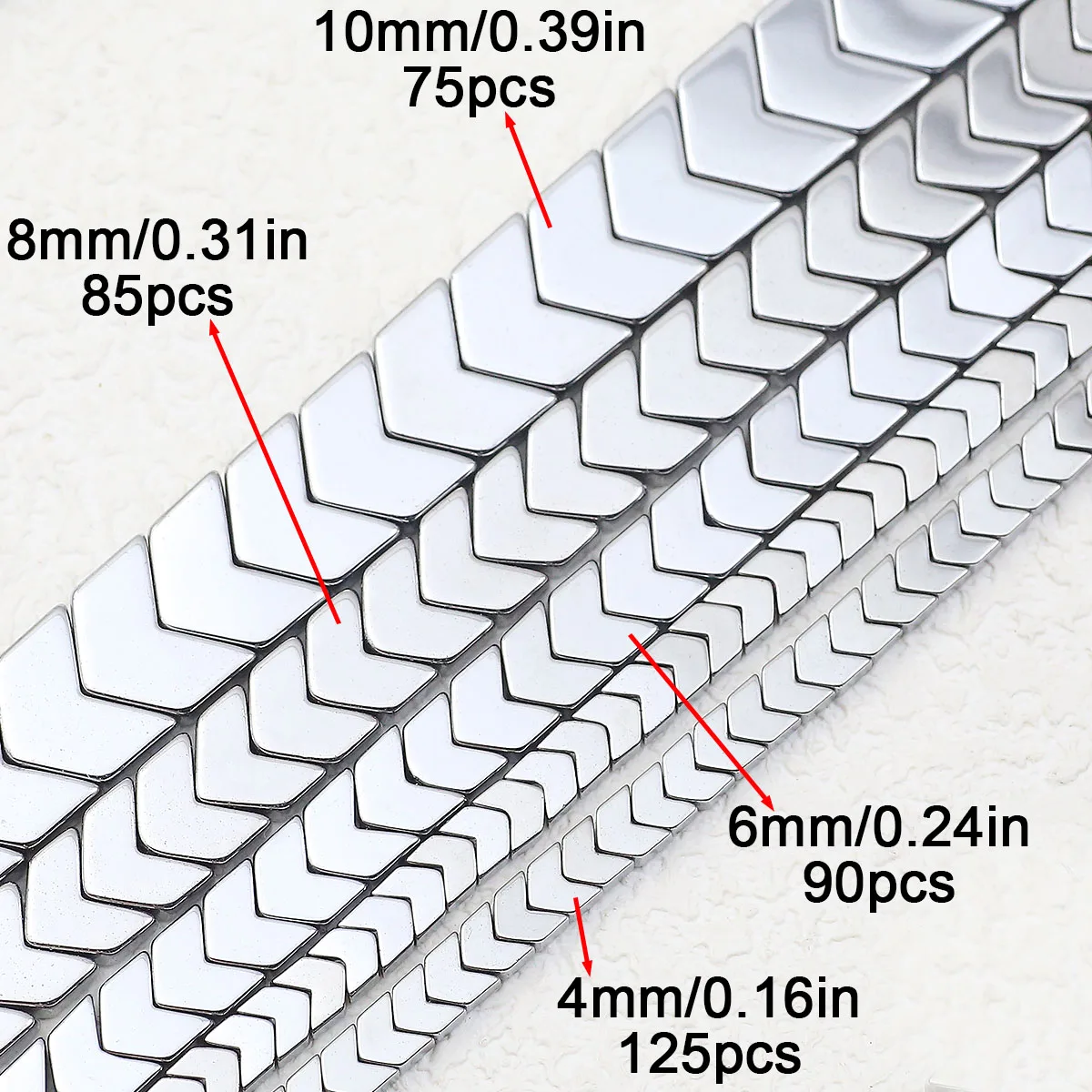 4-10MM натуральный гематит камень серебристый стрелки форма распорки свободные