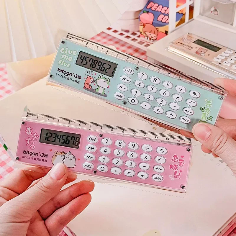 

Cute Cartoon Ruler Calculator Multifunctional Folding Ruler with Calculator 15cm Children's Ruler Scientific Calculator 2022