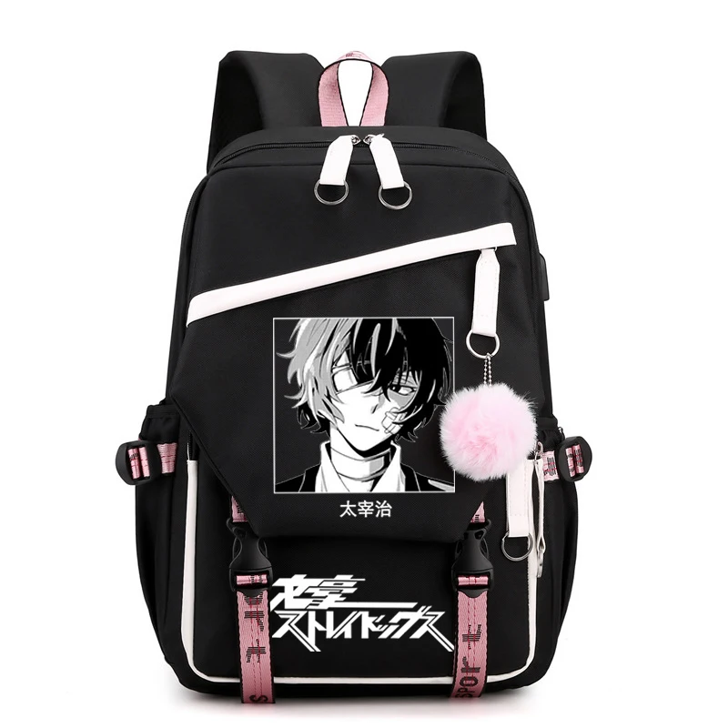 

Anime Bungo Stray Dogs Bags Student Zipper Kawaii Backpack Dazai Osamu Book Bags Fans Travel Rucksack Women Laptop Bagpack