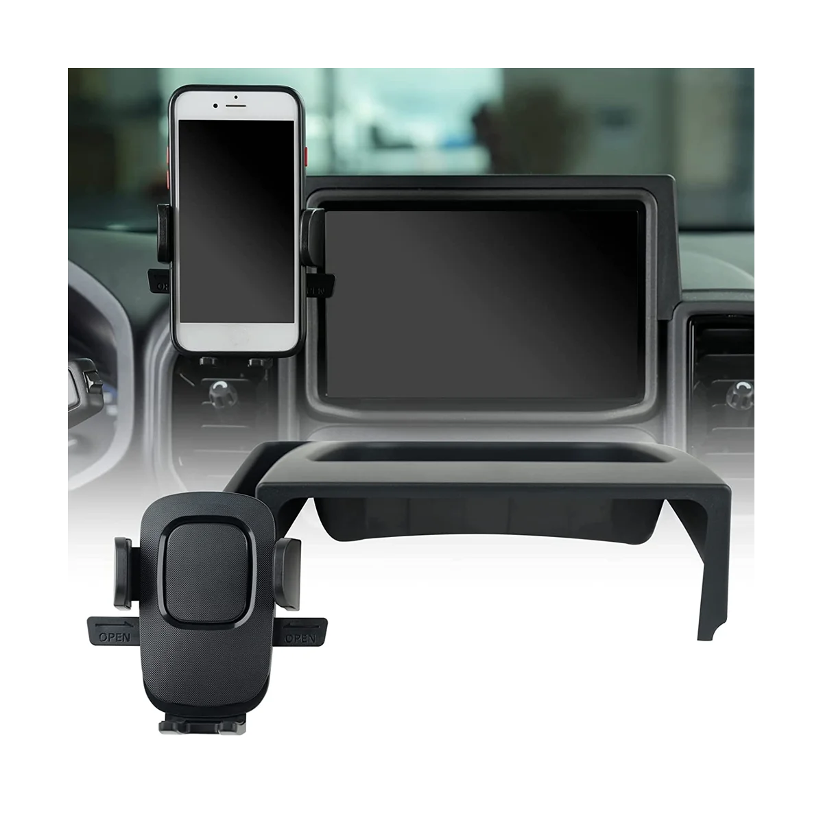 

Dashboard Mobile Phone Holder, Cell Phone Mount with Tray for Ford Bronco Sport 2021 2022 2023 Accessories