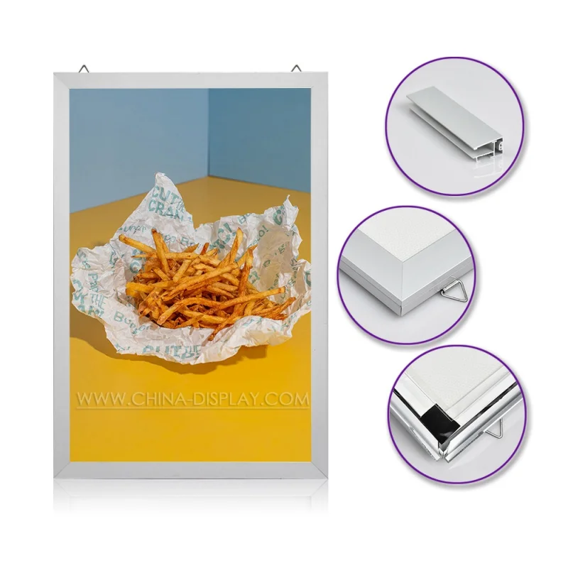 

China Display 2022 Drop Shipping Snap Frame Slim Menu Board Difference Size Waterproof Outdoor Led Advertising Panel