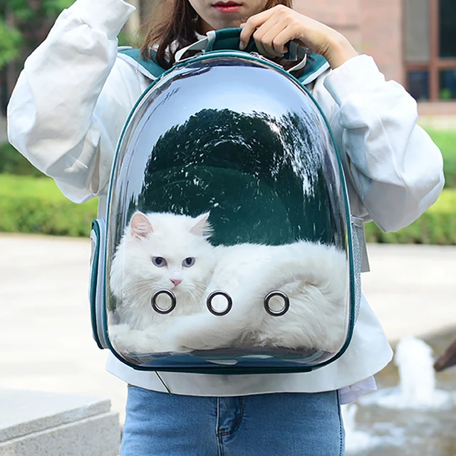 Cat Carrier Bag Outdoor Pet Shoulder bag Carriers Backpack Breathable Portable Travel Transparent Bag For Small Dogs Cats 3