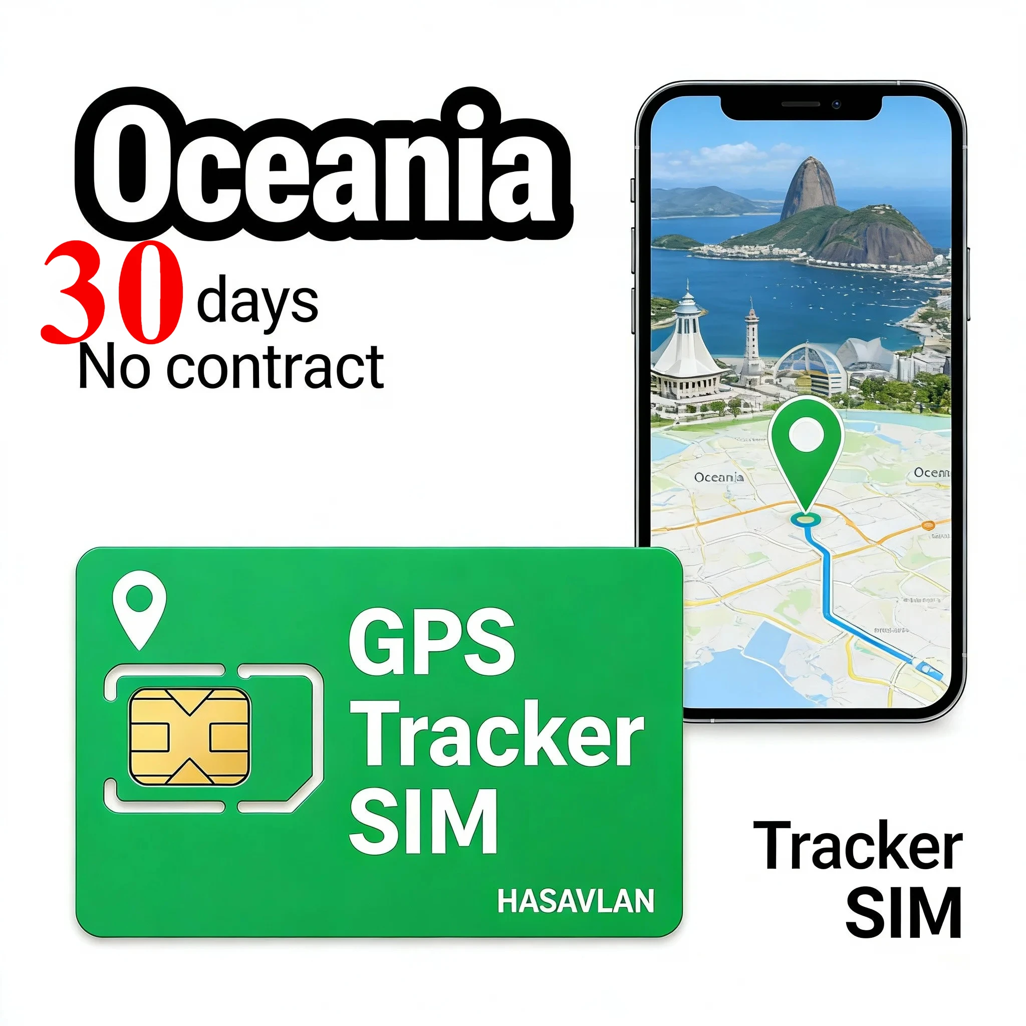 Фото SIM-карта для GPS-трекера, без контракта, 30 МБ/30 дней, с возможностью продления, IoT-данные, нано-микро стандарт, ZOVAGOLO OCEANIA №2