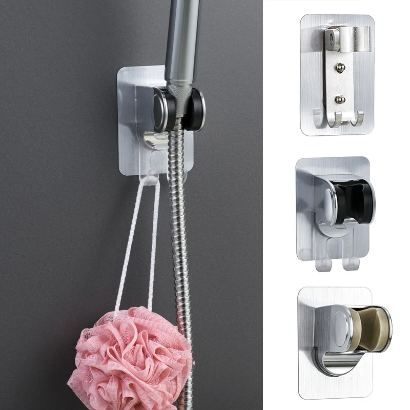 

Self-Adhesive Shower Head Bracket Adjustable Handheld Shower Wand Holder Wall Mount PAK55