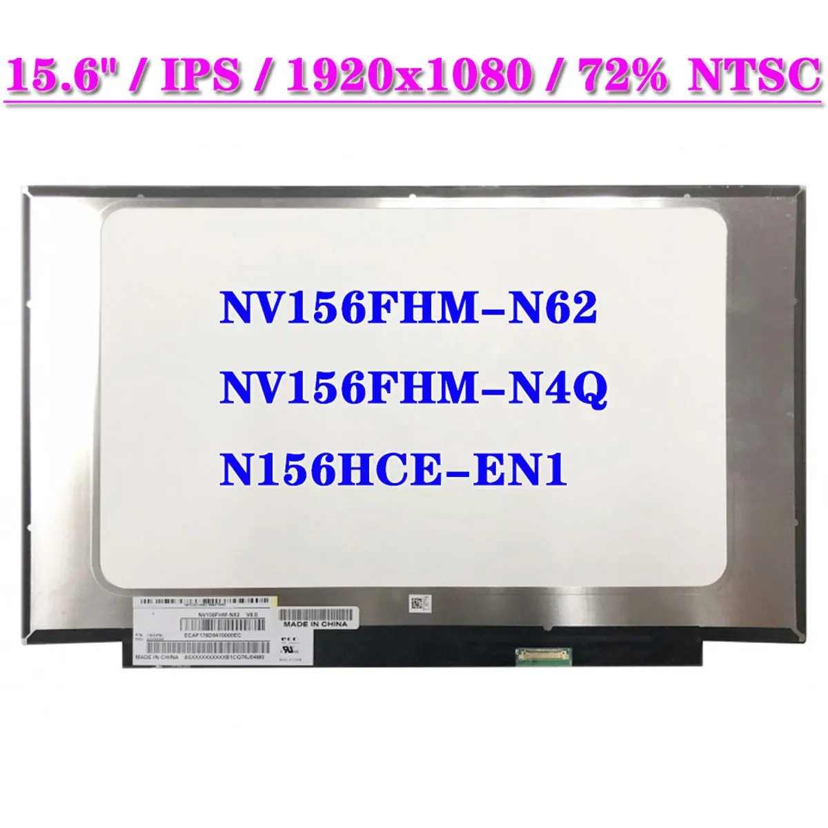 15 6-дюймовый ЖК-экран для ноутбука NV156FHM-N62 подходит NV156FHM-N4Q N156HCE-EN1 FHD 1920x1080 IPS 72% NTSC