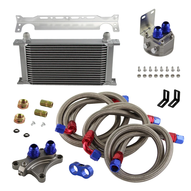 19 рядов масляный радиатор и фильтр Сэндвич-пластина подходит для Nissan Silvia S13 1989-1993