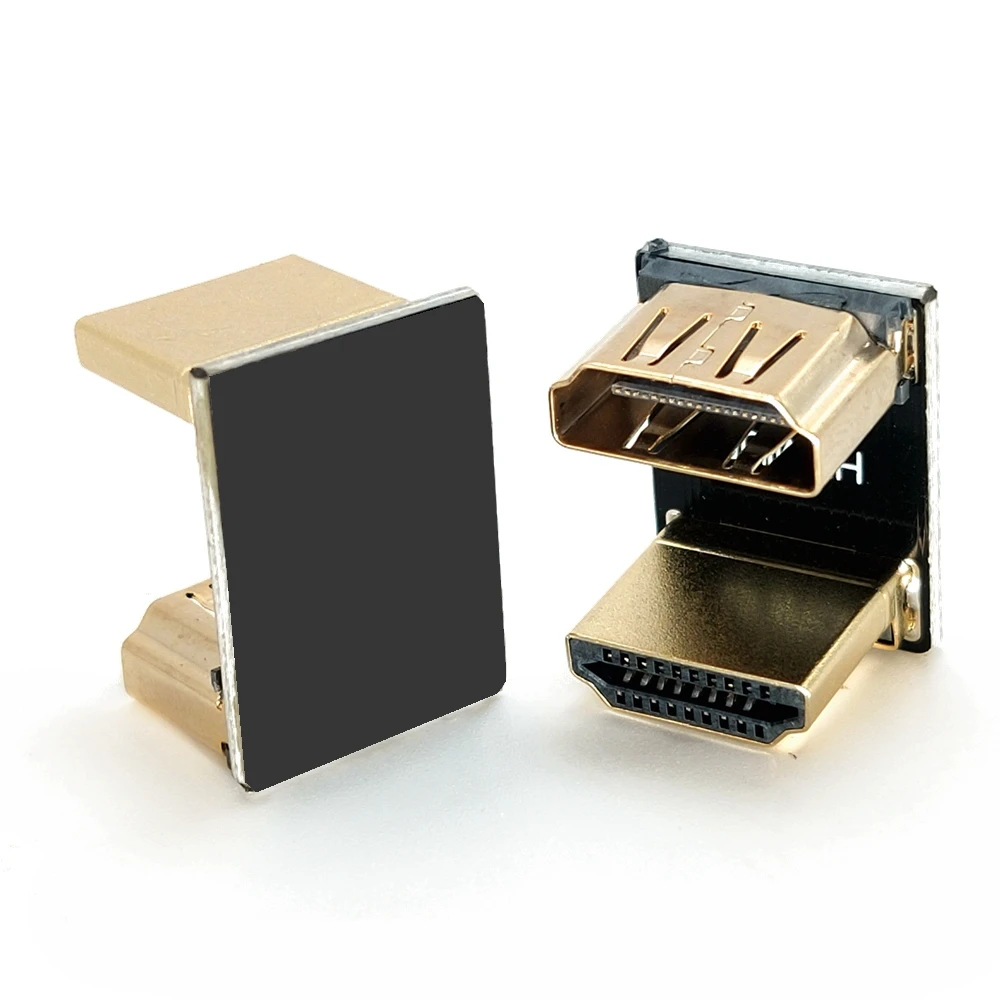 Фото Ультратонкий HDMI-адаптер высокой четкости, изогнутый удлинитель «папа-мама», U-образный ноутбук, настольный компьютер, монитор, ТВ-кон №2