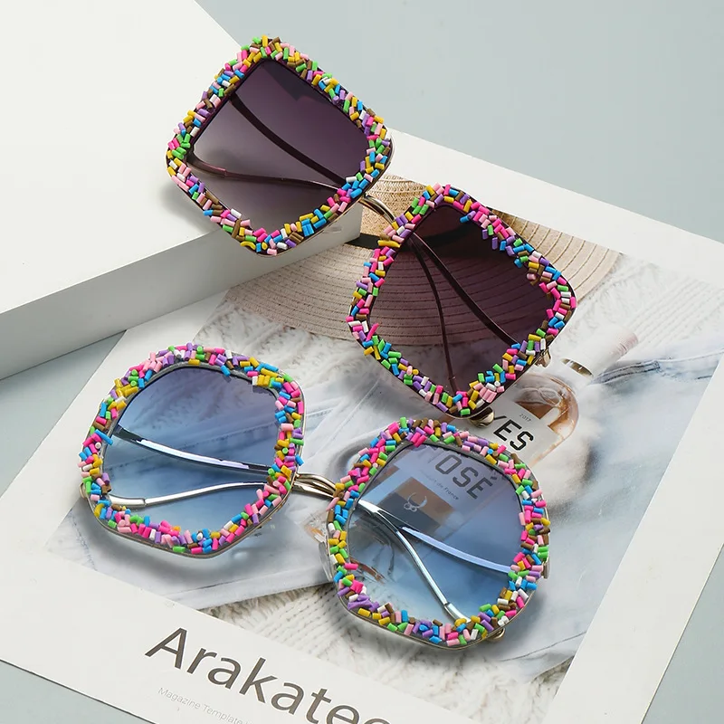 

Cat Eye Sunglasses Round Frame Square Frame Glasses Women Anti-UV Eyeglasses Funny Birthday Party Cake Decorate Eyewear Uv400