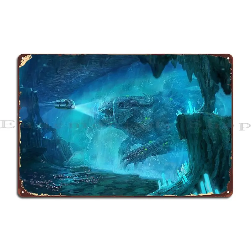 Subnautica огромное морское существо металлический знак Настенный декор создание на