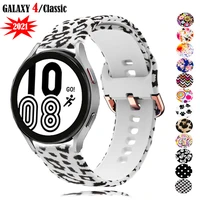 20mm 22mm printing silicone strap for samsung galaxy watch 3 4 classic gear s2 s3 watch band for samsung active 2 1 bracelet