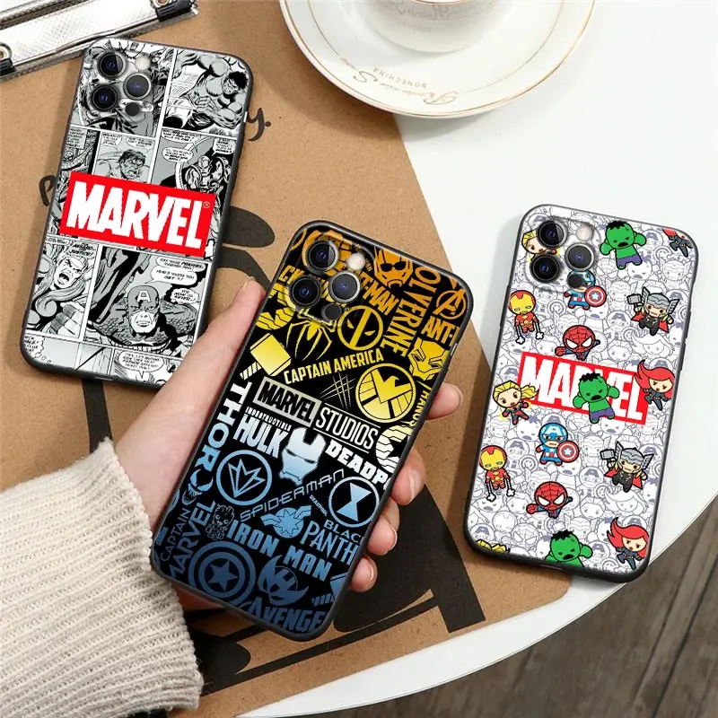 Чехол для телефона MARVEL STUDIOS с рисунком комиксов Apple iPhone 16 15 14 13 12 11 Pro Max XR XS 8 Plus SE2