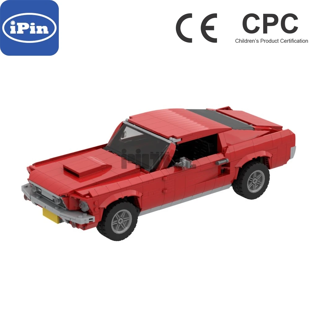 

Moc-23557 1967 classic Mustang car 1329 шт., электронное описание, Сращивание, технология сборки строительных блоков