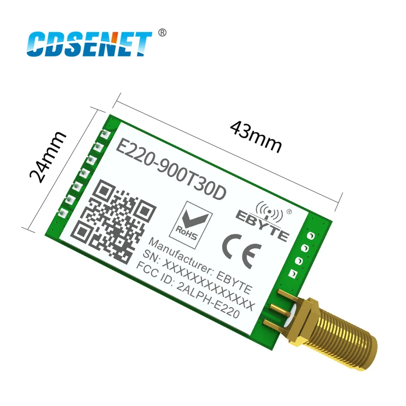 4pcs LLCC68 868MHz 915MHz LoRa Wireless Module 30dBm Long Range10km RSSI CDSENET E220-900T30D SMA-K UART Transmitter Receiver